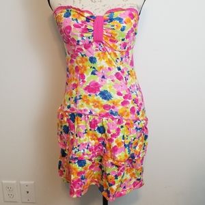 Gilly Hicks Sydney Pink Flora Strapless Dress